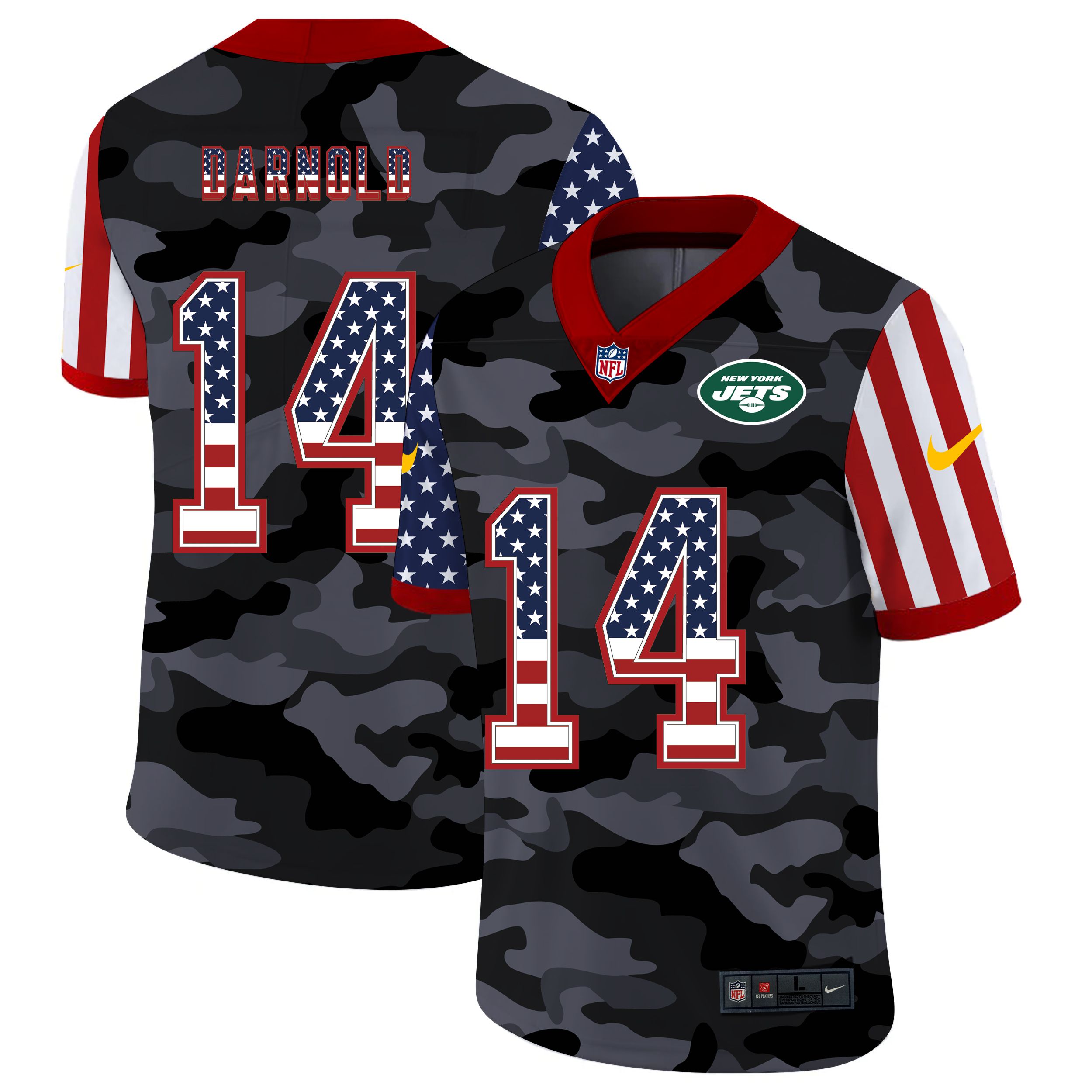 Men New York Jets #14 Darnold 2020 Nike USA Camo Salute to Service Limited NFL Jerseys